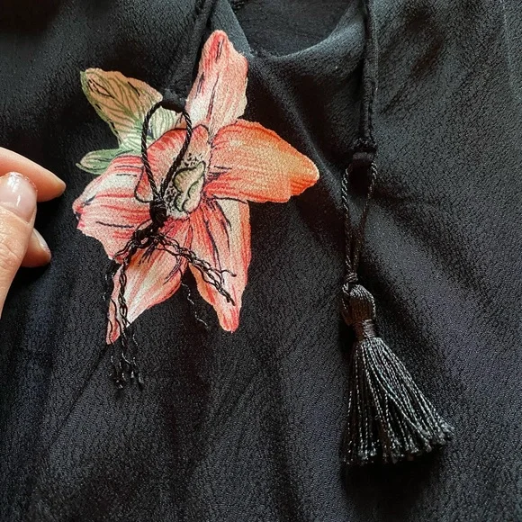 Reformation Black Floral Mini Dress - Picture 13 of 14